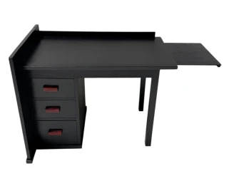 Art Deco Modernist Black Lacquered Desk or Writing Table, 1930s